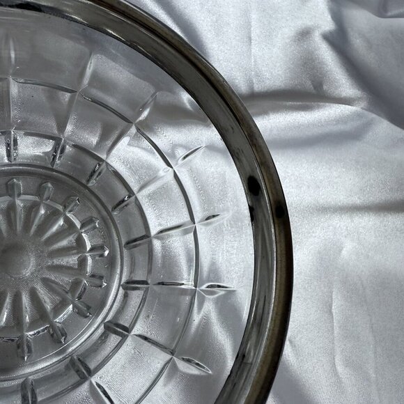 Vintage Italian Cut Glass Dish with Silver Plated Spoon - Picture 9 of 10